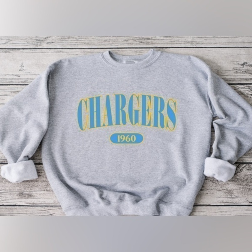 Chargers Offset Crewneck